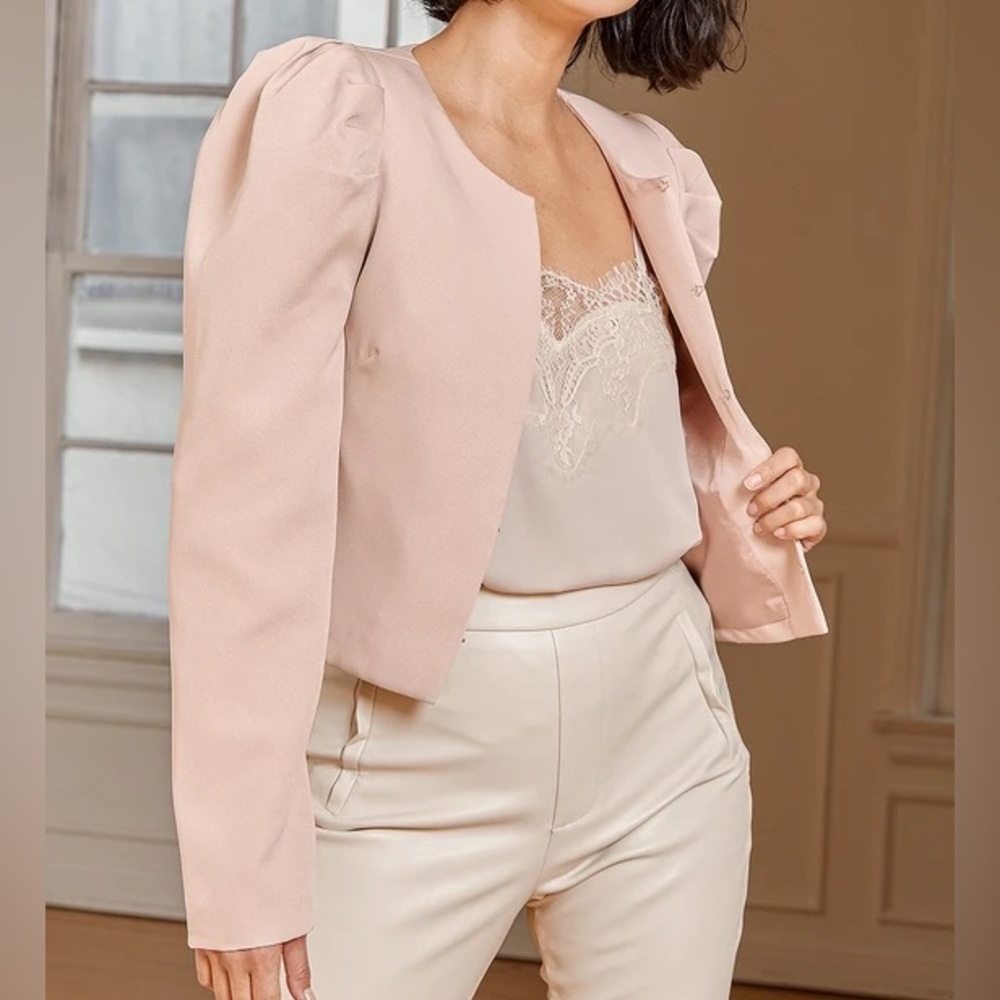 Lulus Windsor beige business office long sleeve blazer jacket size xs NWT